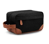 Vorspack Toiletry Bag Hanging Dopp Kit for Men Water Resistant Canvas Shaving Bag with Large Capacity for Travel- Black