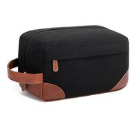 Vorspack Travel Toiletry Bag - Hanging Toiletry Bag for Men Water Resistant Canvas Shaving Bag for Travel, Black, L