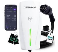 VORSPRUNG® Alpha Max 7.4kW EV Charger | WiFi, Ethernet & RFID | Type 2 | Tethered | Single Phase | Solar Charging | Home EV Charger | IP65, 5m Cable, Variable Power, PEN Protection | 3 Year Warranty