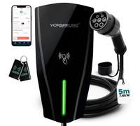 VORSPRUNG® Alpha Max 7.4kW EV Charger | WiFi, Ethernet & RFID | Type 2 | Tethered | Single Phase | Solar Charging | Home EV Charger | IP65, 5m Cable, Variable Power, PEN Protection | 3 Year Warranty