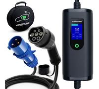 Vorsprung Commando Cee Plug To Type 2 32Amp 7.4Kw Portable Ev Charger - Fast Charge Commando Socket - 5 Metres - Free Storage Bag