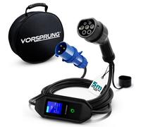 Vorsprung Commando Cee Plug To Type 2 32Amp 7.4Kw Portable Ev Charger - Fast Charge Commando Socket - 8 Metres - Free Storage Bag