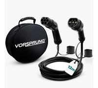 Vorsprung Fast Ev Charging Cable, Type 2 To Type 2, 32A 7.6Kw, High Quality, Ip65, Free Storage Bag - 12 Meters