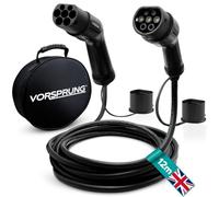 Vorsprung Type 2 EV Charging Cable 12M, 32A 7.68kW Electric Car Charger Lead, Compatible with Tesla Model 3 Y BMW Audi VW MG Hyundai, IP65 Waterproof