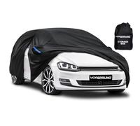 VORSPRUNG® Universal Car Cover (4 Sizes) | Driver Side Zip | Waterproof All Weather | Snow/Sun proof | UV Protection Windproof Outdoor | Full Fitted | Length 420-450cm | Hatchbacks & Small SUVs