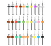 VortecSys 30Pcs Shank Tungsten Carbide Micro Drill Bits Set, Tungsten Steel PCB Print Circuit Board Flute CNC Router Bits for Jewelry Making/Rough Stone Print (0.1-3.0 mm)