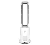 VORTEX AIR Cleanse Bladeless Air Purifier in Quick Silver - Adjustable Oscillating Tower Fan with Timer and HEPA Filter - Smart Remote Heater & Cooler