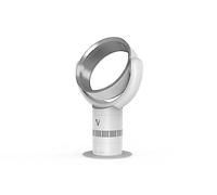 Vortex Air HALO Bladeless Quiet Air Cooler in White & Silver - Portable Oscillating Table Fan with Timer and Adjustable 10 Speeds - Remote Cooling Fan