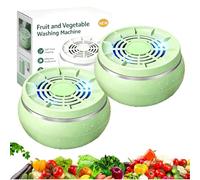 Vortex Fruit and Vegetable Washer Machine, Fruit Cleaner Device with Electrolysis Tech, Portable Fruit and Veg Washer for Home Kitchen, Deep Cleaning Fruit Washer Spinner (Green+Green)