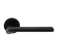 Vortex Lever on Rose Contemporary Interior Door Handle Set with Sculpted Ergonomic Lever Design for Residential and Commercial UK Interiors (Matt Black)