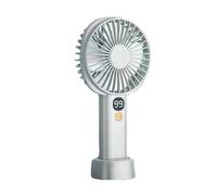 Vortex S-19 Small Handy Convenient Wireless Rechargeable Powerful 5 speed levels Natural wind mode option Battery level indication standing fan with table dock (WHITE)