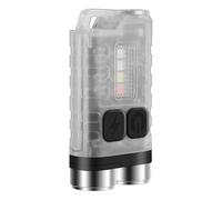 Vortex V3-White EDC Flashlight with Red UV Blue Light Emergency Signals Fluorescent Powerful 900lm Rechargeable Mini Pocket LED Keychain Flashlight 10 Modes USB-Type C IP65 Waterproof Magnetic end