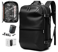 Vortex Vacuum Seal Travel Backpack 60L Expandable Air Compression System Water Resistant TSA Lock Carry-On Suitcase Luggage Black AERO - Vacuum Pump Included