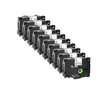 VortexLumen 10 Pack 36mm Laminated Label Tape Compatible With TZe-261 TZe261 TZ261 TZ-261 Black On White PT-P900 Label Printer