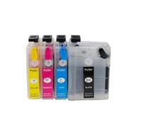 VortexLumen 4PK Refillable Ink Cartridge Compatible With LC525 LC529 Compatible With DCP J100 DCP J105 MFC J200