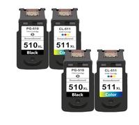 VortexLumen Ink Cartridge Compatible With PG510 CL511 XL IP2700 MP330 MP480 MP490 MP492 MP495 MP499 Printer(2Black 2Color)