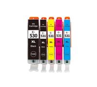 VortexLumen Ink Cartridge For 530XXL PGI 530 CLI 531XXL PGI-531 CLI-531 Compatible With TS8750 TS8751 Printer(PBK-BK-C-M-Y)