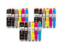 VortexLumen Ink Cartridge For 530XXL PGI 530 CLI 531XXL PGI-531 CLI-531 Compatible With TS8750 TS8751 Printer(3set 18colors)