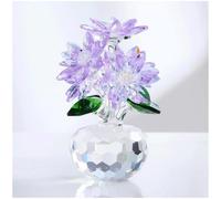 VortexQ6 Crystal Purple Daisy Bouquet Figurine Premium Glass Ornament with Gift Box Gifts for Women Her Wife Mum Romantic Collectible Living Room Decor Anniversary Birthday Presents
