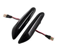 VortexQ6 LED Dynamic Side Indicator Repeater Compatible with BMW E90 E91 E92 E60 E87 E82, Smoked Black Lens Canbus Error Free Compatible Sequential Turn 2835 SMD, Left & Right Wing Indicators