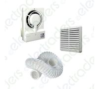 Vortice 11630 RECORD M Axial Extractor Fan with Timer 4" With Ducting & Grille