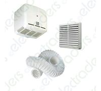 Vortice 11976 ARIETT Extractor Fan with Timer 100mm/4" With Ducting & Grille