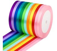 Vortify 12 Rolls Satin Ribbon, 6mm x 22m Polyester Ribbon Colorful Handmade DIY Satin Fabric Crafting for Gift Wrapping, Crafts, Balloons, Christmas Bows and Wedding Decorations