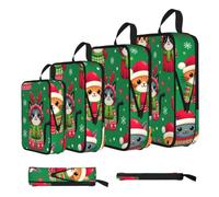 Vortithora 4 Set Christmas-Cats-Santa-Hats Compression Packing Cubes