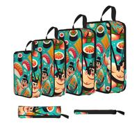 Vortithora 4 Set Sumo-Japanese-Sushi Compression Packing Cubes