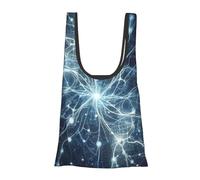 Vortithora Abstract-Neurons Reusable Foldable Shopping Bag, Portable Grocery Bag For Daily Use