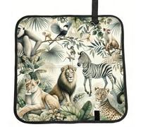 Vortithora African-Wilderness-Adventure Foldable Stadium Seat Cushion Waterproof Portable Bleacher Pad Small Camping Mat For Camping Travel Outdoor Sports Events