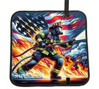 Vortithora American-Flag-Firefighter-Hero Foldable Stadium Seat Cushion Waterproof Portable Bleacher Pad Small Camping Mat For Camping Travel Outdoor Sports Events