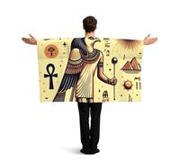 Vortithora Ancient-Egypt-Egyptian-Pharaohs Flag Cape With Sleeves For Adults, Polyester Wearable Flag Cloak, Lightweight Sports Fan Cape For Game Day, Bar Parties And Street Celebrations