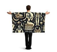 Vortithora Ancient-Egypt-God Flag Cape With Sleeves For Adults, Polyester Wearable Flag Cloak, Lightweight Sports Fan Cape For Game Day, Bar Parties And Street Celebrations