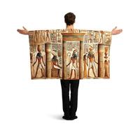 Vortithora Ancient-Egyptian-Civilization Flag Cape With Sleeves For Adults, Polyester Wearable Flag Cloak, Lightweight Sports Fan Cape For Game Day, Bar Parties And Street Celebrations