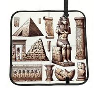 Vortithora Ancient-Egyptian-Pyramid-Pharaoh Foldable Stadium Seat Cushion Waterproof Portable Bleacher Pad Small Camping Mat For Camping Travel Outdoor Sports Events