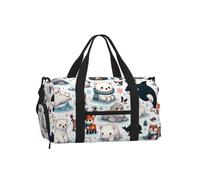 Vortithora Arctic-Circle-Cute-Animals Sports Duffel Bag with Shoe Compartment