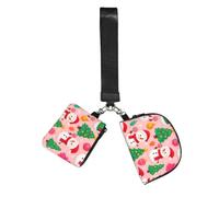 Vortithora Augenstern Christmas Snowman Design 2 Pouches Wristlet Wallet Dual Zipper Coin Purse