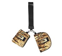Vortithora Augenstern Egyptian-Gods-Pharaohs 2 Pouches Wristlet Wallet Dual Zipper Coin Purse