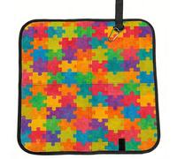 Vortithora Autism Awareness Puzzle Pieces Foldable Stadium Seat Cushion Waterproof Portable Bleacher Pad Small Camping Mat For Camping Travel Outdoor Sports Events