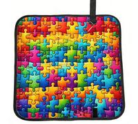 Vortithora Autism-Puzzle-Piece Foldable Stadium Seat Cushion Waterproof Portable Bleacher Pad Small Camping Mat For Camping Travel Outdoor Sports Events