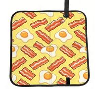 Vortithora Bacon Eggs Pattern Foldable Stadium Seat Cushion Waterproof Portable Bleacher Pad Small Camping Mat For Camping Travel Outdoor Sports Events