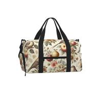 Vortithora Birds-Flowers-Fruit Sports Duffel Bag with Shoe Compartment
