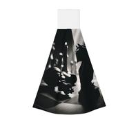 Vortithora Black-White-Chess-Battle Hanging Hand Towel Kitchen Towel