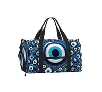 Vortithora Blue-Nazar-Talismans Sports Duffel Bag with Shoe Compartment