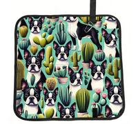 Vortithora Boston-Terrier-Dogs-Cactus Foldable Stadium Seat Cushion Waterproof Portable Bleacher Pad Small Camping Mat For Camping Travel Outdoor Sports Events