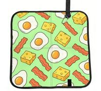 Vortithora Cartoon Bacon Eggs Foldable Stadium Seat Cushion Waterproof Portable Bleacher Pad Small Camping Mat For Camping Travel Outdoor Sports Events