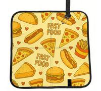 Vortithora Cartoon Junk Food Pattern Foldable Stadium Seat Cushion Waterproof Portable Bleacher Pad Small Camping Mat For Camping Travel Outdoor Sports Events