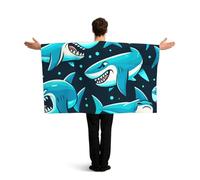 Vortithora Cartoon-Sharks-Underwater Flag Cape With Sleeves For Adults, Polyester Wearable Flag Cloak, Lightweight Sports Fan Cape For Game Day, Bar Parties And Street Celebrations