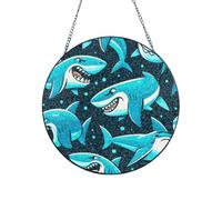 Vortithora Cartoon-Sharks-Underwater Suncatcher Window Hanging Decor
